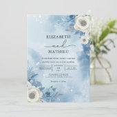 Eetherische vorst Bloemen Romance bruiloft Kaart (Staand voorkant)