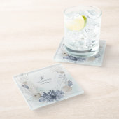 Eetherische Waterverf Kustkoraal Zeeschelp Familie Glazen Onderzetter (Schuin)