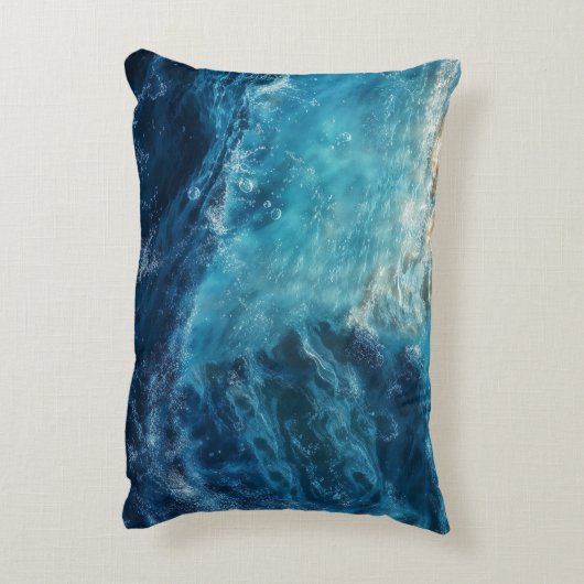 Eetherische waterzeemeermin schoonheid in diep bla accent kussen (Achterkant (Verticaal))