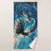 Eetherische waterzeemeermin schoonheid in diep bla badhanddoek (Badhanddoek)