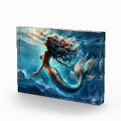 Eetherische waterzeemeermin schoonheid in diep bla fotoblokken (Rechts)