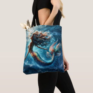 Eetherische waterzeemeermin schoonheid in diep bla tote bag