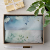 Eetherische wilde bloemen Waterverf blauw en groen Tissuepapier (Geschenk)