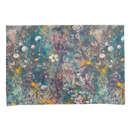 Eetherische Wildflower Dreams Abstract Art Design Kussensloop (Voorkant-Rechts)