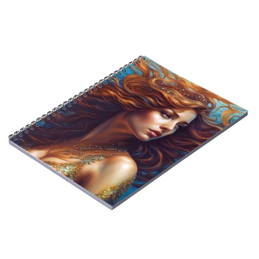Eetherische zeemeermin Art Print Fantasy Onderwate Notitieboek (Linkerzijde)