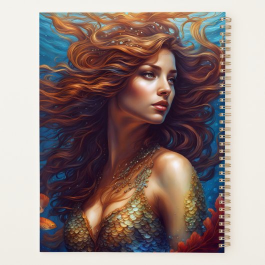 Eetherische zeemeermin Art Print Fantasy Onderwate Planner (Achterkant)