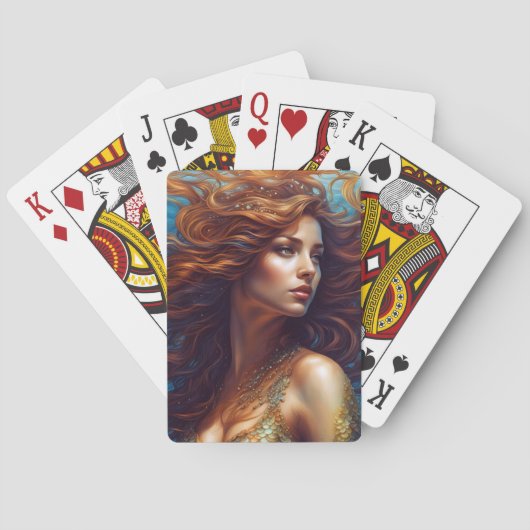 Eetherische zeemeermin Art Print Fantasy Onderwate Pokerkaarten (Achterkant)