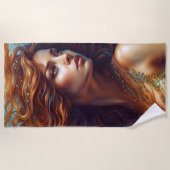 Eetherische zeemeermin Art Print Fantasy Onderwate Strandlaken (Voorkant)