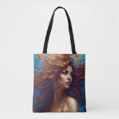 Eetherische zeemeermin Art Print Fantasy Onderwate Tote Bag (Voorkant)