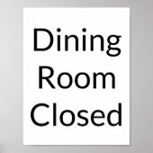 Eetkamer gesloten minimalistisch Poster teken (Voorkant)
