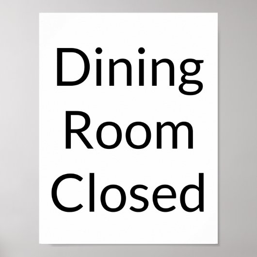 Eetkamer gesloten minimalistisch Poster teken (Voorkant)