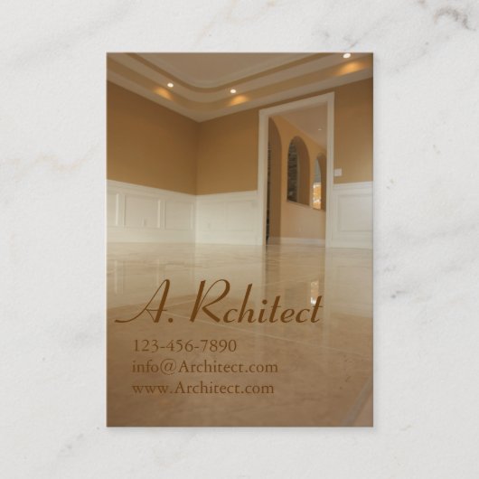 eetkamer in een nieuw bouwterrein visitekaartje (Voorkant)