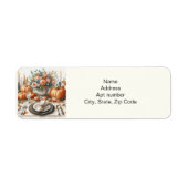 Eetkamer Retouradreslabel voor Thanksgiving Etiket (Voorkant)