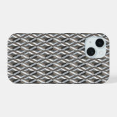Eetkamer Stijl Chrome Harlekijn Patroon iPhone 15 Case (Achterkant horizontaal)