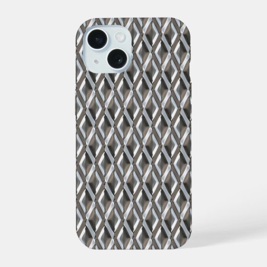 Eetkamer Stijl Chrome Harlekijn Patroon iPhone 15 Case (Achterkant)