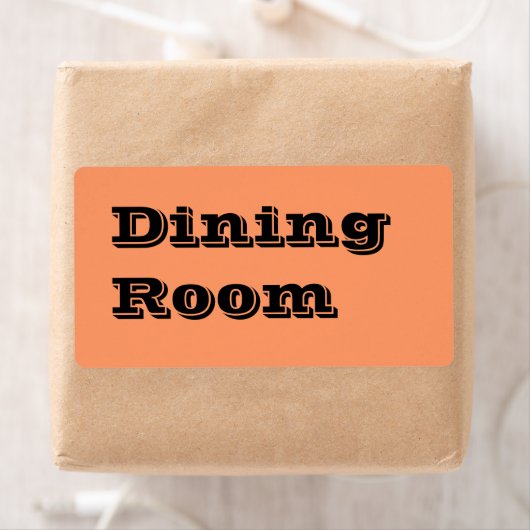 Eetkamer Verhuislabels in Sinaasappel Etiket (Insitu)