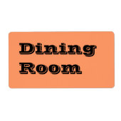 Eetkamer Verhuislabels in Sinaasappel Etiket (Voorkant)