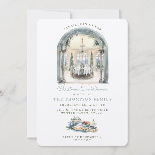 Eetkamertafel | Kerstavond diner Kaart (Voorkant)