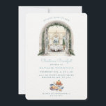 Eetkamertafel | Kerstontbijt Kaart<br><div class="desc">Nodig je vrienden en familie uit voor het ontbijt deze kerst met deze mooie feestuitnodiging. Deze uitnodiging heeft een waterverf afbeelding van een formele eetkamer met kerstversiering. De gebruikte kleuren zijn leisteen,  blauw,  bosgroen,  ivoor en tan. De bodem heeft een ontbijtmiddel. Alle tekst kan worden bewerkt.</div>