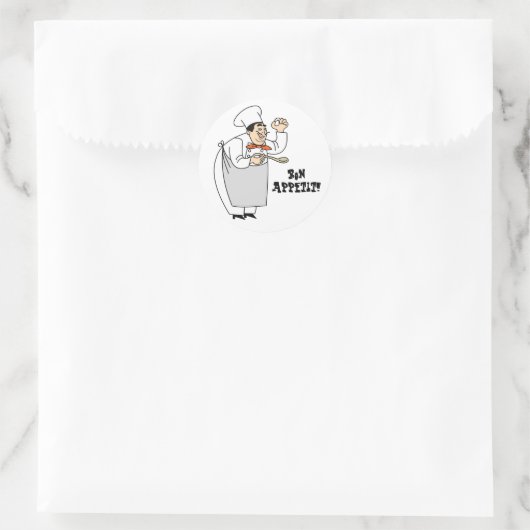 eetlust ronde sticker (Tas)