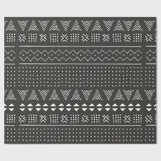 Eetnisch patroon van zwarte en witte stammen met g cadeaupapier (Vlak)