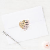 Eetschoner goudkleurig roze klassieke vierkant vierkante sticker (Envelop)