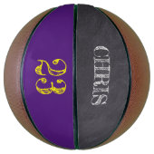 Eetsen van Paars Geel Geel Aantal Basketbal (Verticaal)