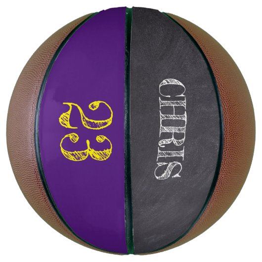 Eetsen van Paars Geel Geel Aantal Basketbal (Verticaal)