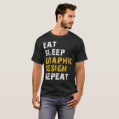 Eetsen van slaapgrafisch ontwerp herhalen t-shirt (Voorkant volledig)