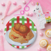Eetster voor spaghetti papieren bordje (Feest)