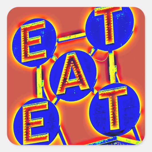 eetsticker vierkante sticker (Voorkant)