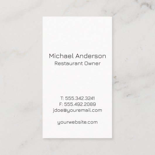 Eettafel Logo | Restaurant  Visitekaartje (Achterkant)