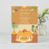 Eettafel met planten verjaardagsuitnodiging kaart (Staand voorkant)