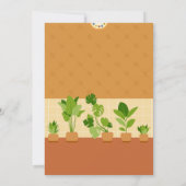 Eettafel met planten verjaardagsuitnodiging kaart (Achterkant)