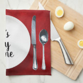 Eettafel op rood theedoek (Quarter Fold)