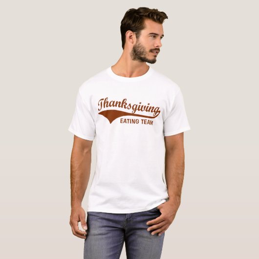 Eetteam, grappige Thanksgiving T-Hemden T-shirt (Voorkant volledig)