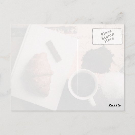 Eetwaren op een lijst briefkaart (Achterkant)