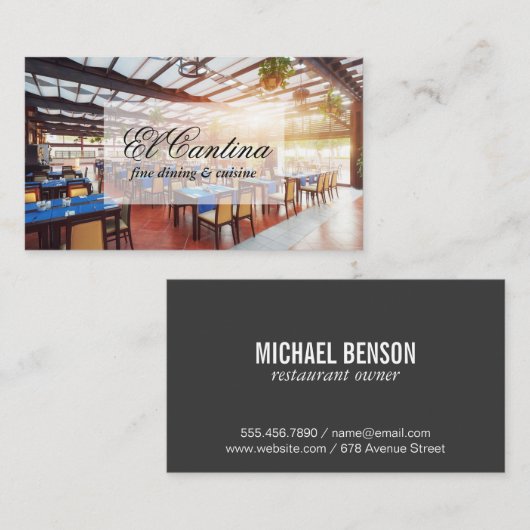 Eetzaal van het restaurant visitekaartje (Voorkant / Achterkant)