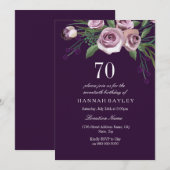 Eeugenplant Paars Roos Womans 70e verjaardag Kaart (Voorkant / Achterkant)