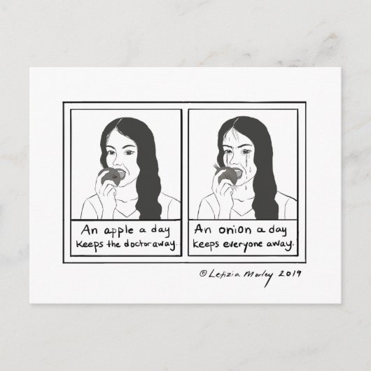 Eeuon per dag houdt iedereen weg van striptekening briefkaart (Voorkant)