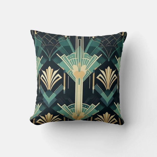 Eeuw 1 - Art Deco Patroon Blend Kussen (Voorkant)