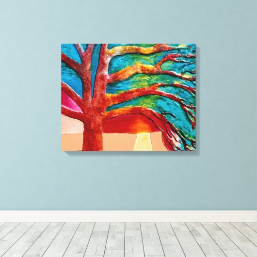 Eeuwboom Canvas Afdruk (Insitu (Houten vloer))
