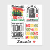 Eeuwfeest 100 Jaar Black History Month Sticker (Vel)