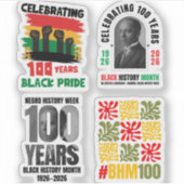 Eeuwfeest 100 Jaar Black History Month Sticker (Voorkant)