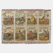 Eeuwfeest Moederweg Botanische Stempel Deken (Voorkant)