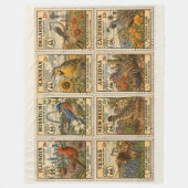 Eeuwfeest Moederweg Botanische Stempel Fleece Deken (Voorkant)
