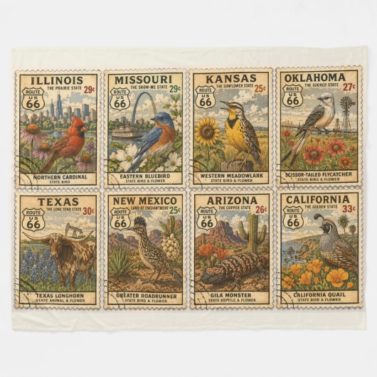 Eeuwfeest Moederweg Botanische Stempel Fleece Deken (Voorkant (Horizontaal))