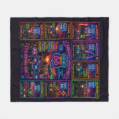 Eeuwfeest Moederweg Neon Stempel Fleece Deken (Voorkant (Horizontaal))