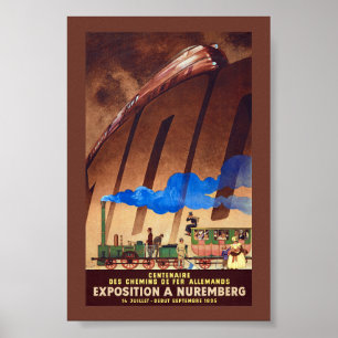 Eeuwfeest van de Duitse Spoorwegen Oude Poster 19