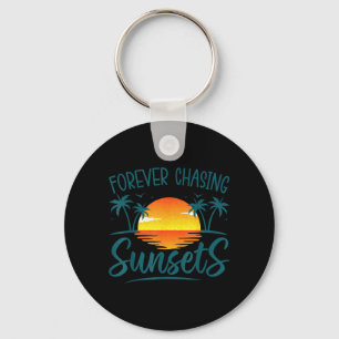 Eeuwig achter zonsondergang zonneschijn zomer stra sleutelhanger